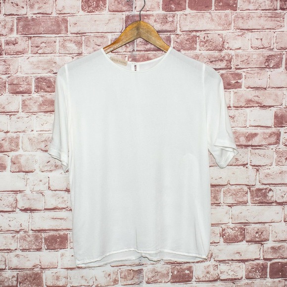 Jesse Kamm Women's steinem T-Shirt in Bone White Size Small - Picture 5 of 11